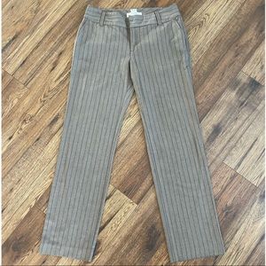 Taupe pin-striped dress pants